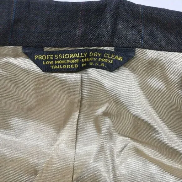 Vtg Raquet Club 42L 34x32‎ Brown Stripe USA Made Mens Sport Jacket Pants Suit